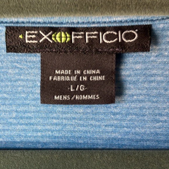 Exofficio Sol Cool Signature Blue Short Sleeve 3/4 Button Up Polo Shirt mens L - Picture 4 of 17